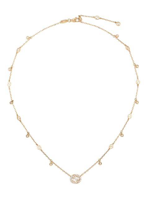 gucci 18kt rose gold 61g diamond necklace|gucci interlocking necklace.